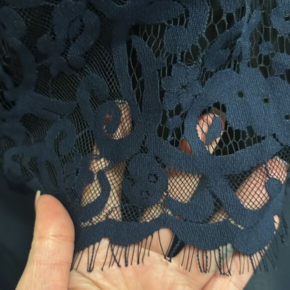 ERIN Erin Fetherston Elegant Navy Lace detailed Dress, US12 - Picture 8 of 13
